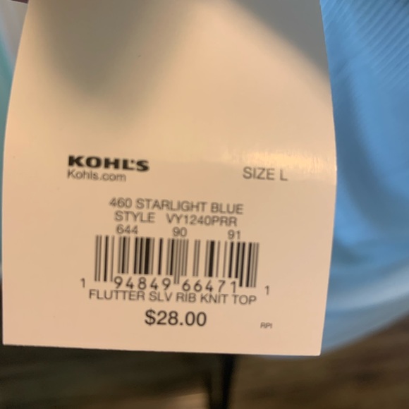 Flutter sleeve ribbed knit tee - Picture 6 of 6